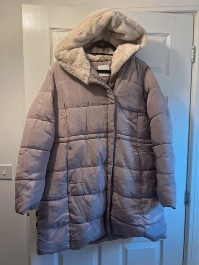 Padded Coat With Faux Fur Hood